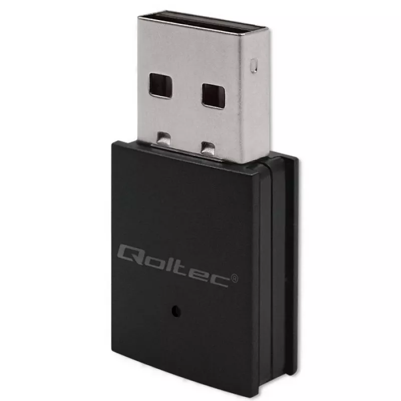 Kompakti langaton mini-USB-WLAN-sovitin QOLTEC 57007 – Single-Band 2,4 GHz, jopa 150 Mbit/s, sisäinen antenni