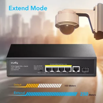 Cudy GS1005PTS1 verkkokytkin Gigabit Ethernet (10/100/1000) Power over Ethernet (PoE) musta