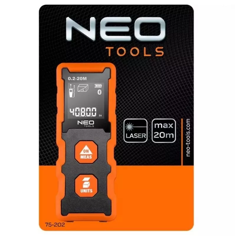 NEO Tools 75-202 laseretäisyysmittari, 20 m