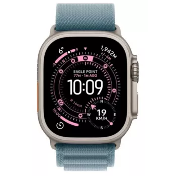 Älykello Apple Watch Ultra 3 GPS + Cellular 49 mm Natural Titanium -kotelo Light Blue Alpine Loop -rannekkeella (pieni)