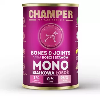 CHAMPER Bones & Joints Monoprotein lohi - märkäruoka koirille - 400 g