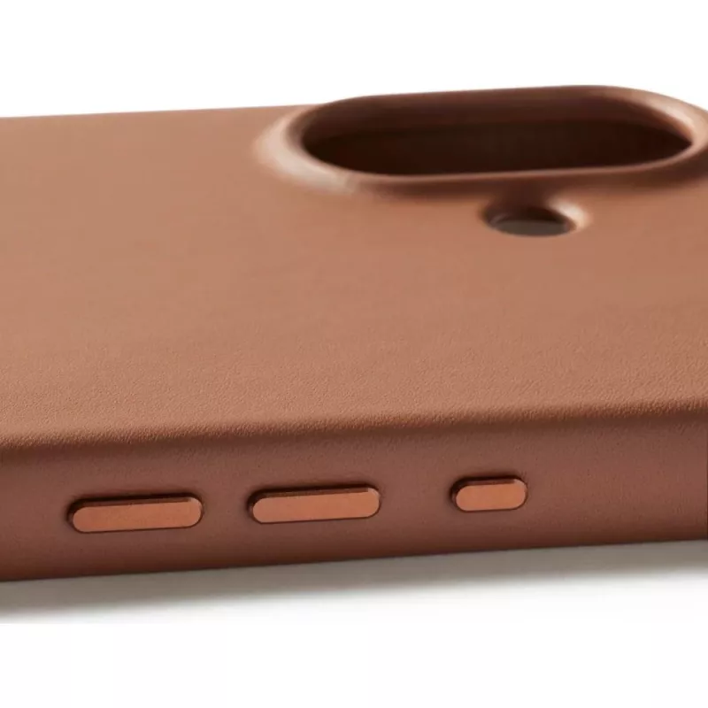 Mujjo Full Leather Case MagSafe -kotelo iPhone 17 ruskea