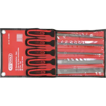 ks tools viilasarja 5-osainen malli 140.3000 — metalliviilasarja, eri muotoja ja kokoja