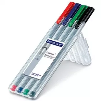 Fineliner Staedtler 334 SB4 musta sininen vihreä punainen