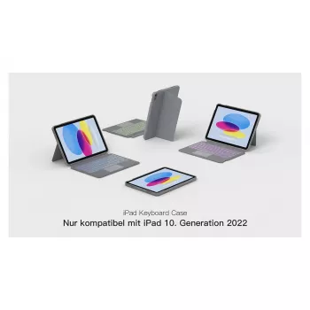 inateck näppäimistö iPad 11 iPad 10. gen. yhteensopiva QWERTZ harmaa