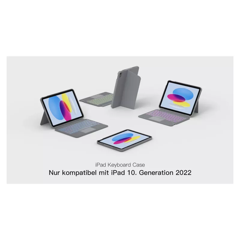 inateck näppäimistö iPad 11 iPad 10. gen. yhteensopiva QWERTZ harmaa