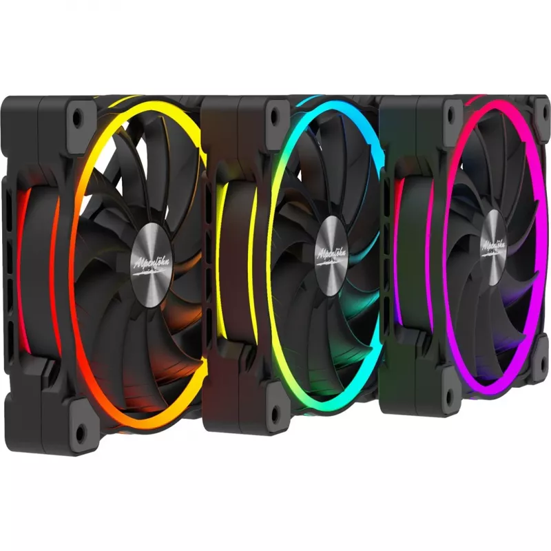 ALPENFÖHN Wing Boost 3 120mm ARGB -kotelotuuletin, 3 kpl:n pakkaus, musta