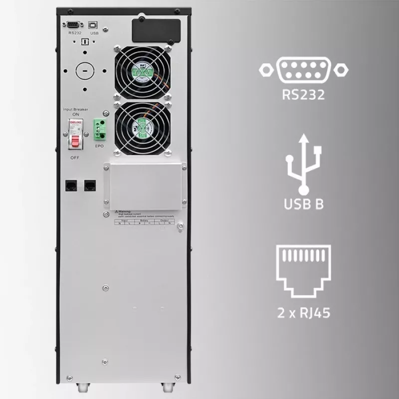 Keskeytymätön virransyöttö QOLTEC 52283 6kVA 6000W PF 1.0