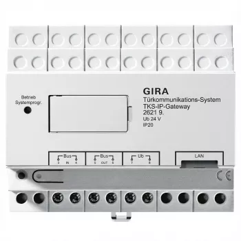IP-verkkoyhdyskäytävä Gira 262197 (2. sukupolvi) TKS-ovipuhelinjärjestelmille, tuki 5 ovelle