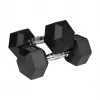 Kumipäällysteiset valurautaiset käsipainot HEX 2x10 kg REBEL ACTIVE