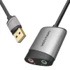 Vention USB-ulkoinen äänikortti 0,15M harmaa metalli Type