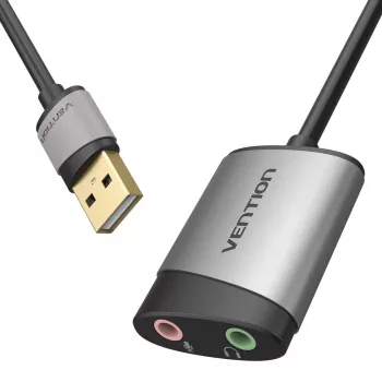 Vention USB-ulkoinen äänikortti 0,15M harmaa metalli Type