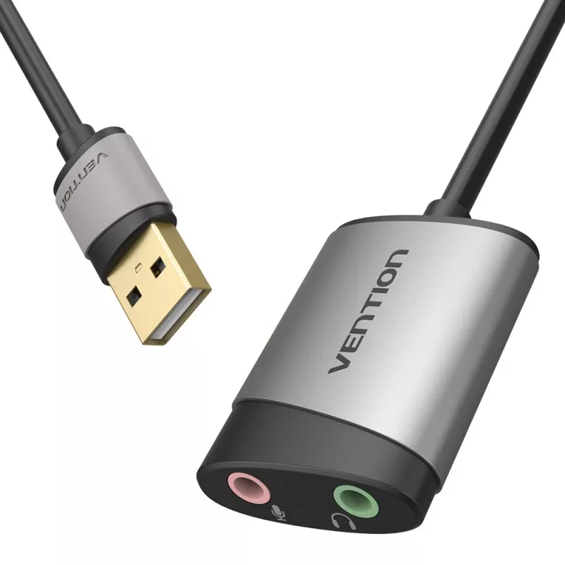 Vention USB-ulkoinen äänikortti 0,15M harmaa metalli Type
