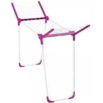 Pyykinkuivausteline Leifheit 81635 pinkki valkoinen leveys 435 mm syvyys 850 mm