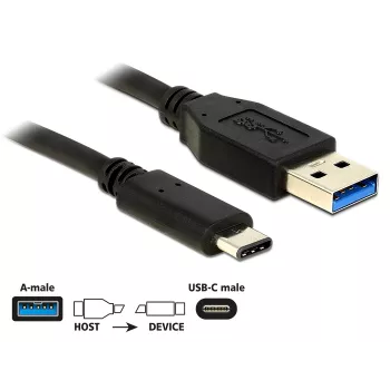 USB-kaapeli DeLOCK 0,5 m USB3.1-C/USB3.1-A