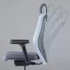 Up Up Athene ergonominen toimistotuoli musta, harmaa + sininen kangas