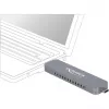 Ulkoinen kotelo M.2:lle M.2 NVMe PCIe SSD:lle, asemakotelo hopea, USB Type-C- ja Type-A-liittimellä