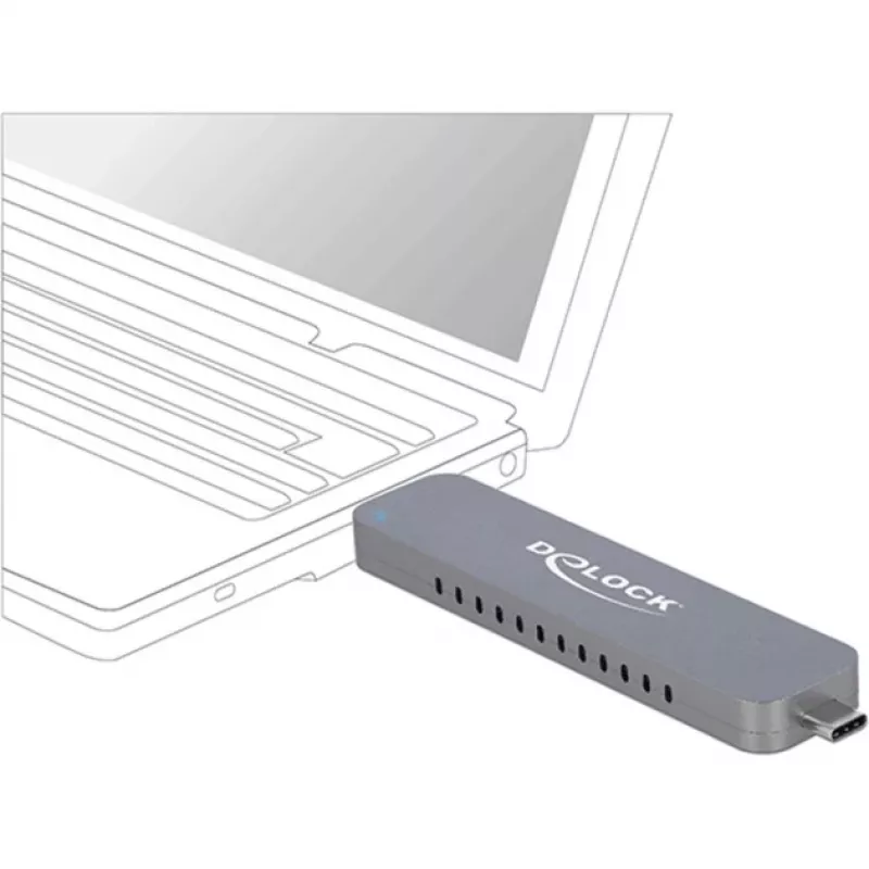 Ulkoinen kotelo M.2:lle M.2 NVMe PCIe SSD:lle, asemakotelo hopea, USB Type-C- ja Type-A-liittimellä