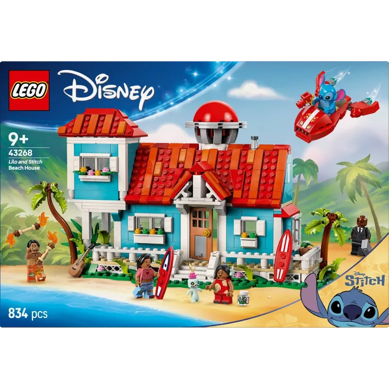 LEGO Disney setti 43268 Rantatalo – modulaarinen rakennussarja, 834 osaa, 5 minihahmoa, ikä 9+