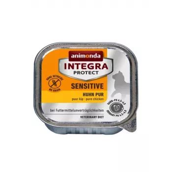 Märkäruoka kissoille Animonda Integra Protect Sensitive Pure Chicken 100 g, viljaton, gluteeniton, aikuisille kissoille, allergiatuki