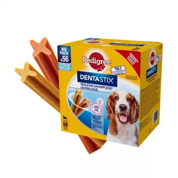 Hampaidenhoitoherkut koirille Pedigree DentaStix 1,44 kg aikuisille keskikokoisille roduille – nauta & kana, hampaidenhoito, E-vitamiini
