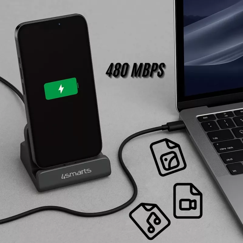4smarts lataustelakka VoltDock USB-C 60W harmaa (541426)
