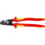 Kaapelileikkuri Knipex 95 18 225 VDE, eristetyt kahvat, pituus 225 mm