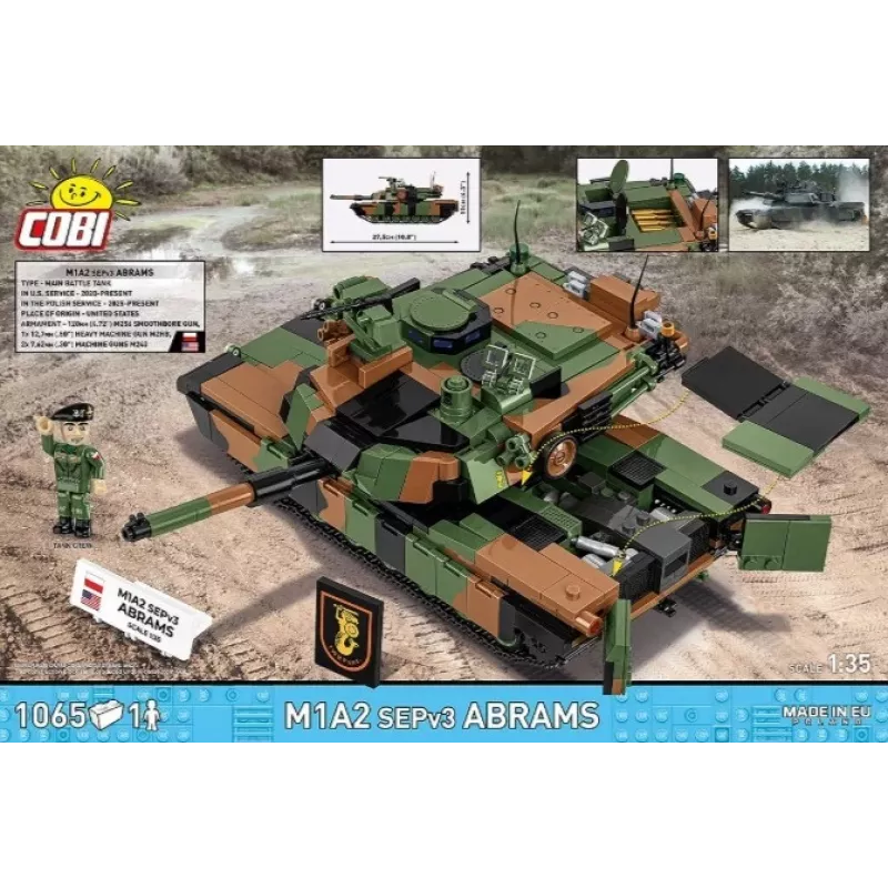Rakennussarja Cobi M1A2 SEPV3 Abrams malli 1 065 rakennuspalikalla