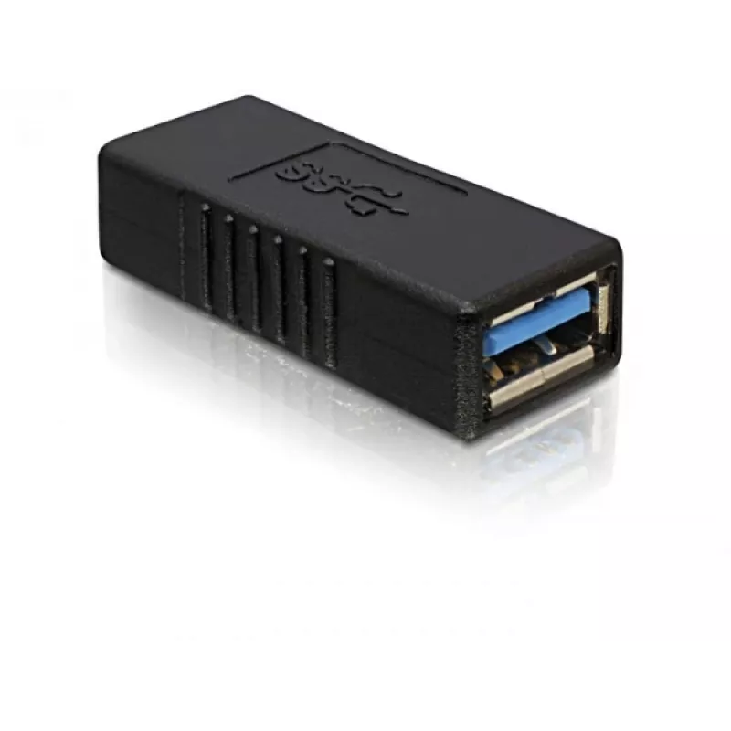 DELOCK USB 3.0-A sovitin USB-A - USB-A musta, USB 3.0 tiedonsiirto