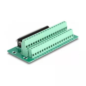 DeLOCK D-Sub 37-pin liitin riviliittimeen DIN-kiskolle leveys 51 mm syvyys 116 mm korkeus 30 mm