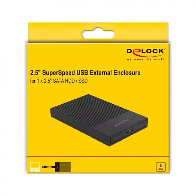 HDD/SSD-kotelo DeLOCK 42011 musta 2,5 tuuman SATA III 5 Gbit/s