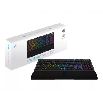 Mekaaninen pelinäppäimistö MSI Strike Pro W Silent US-asettelu RGB-valaistus, langallinen, taktiiliset Silent-kytkimet