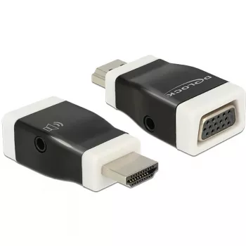 DeLOCK 65586 kaapeliadapteri HDMI-A - VGA musta valkoinen
