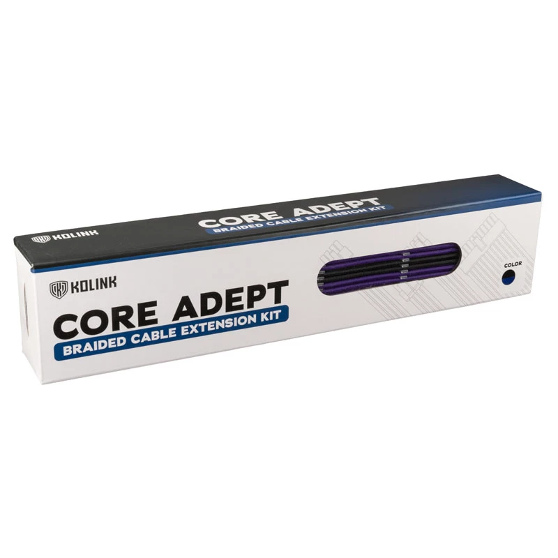 Kolink Core Adept Braided -kaapelinjatkossarja - Jet musta/Titan violetti