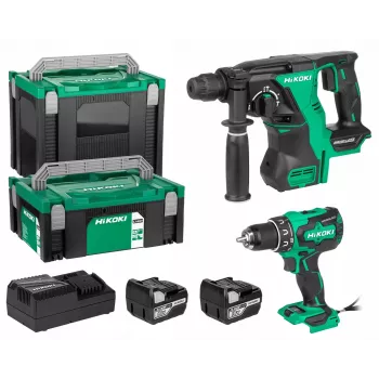 Akkuruuvinväännin Hikoki akkusarja 18 V DS18DBS+DH18DBL 2 x 5 Ah akulla