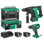 Akkuruuvinväännin Hikoki akkusarja 18 V DS18DBS+DH18DBL 2 x 5 Ah akulla