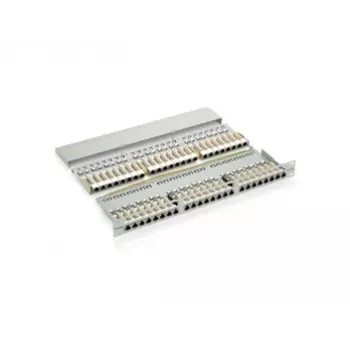Equip 48-porttinen Cat.6 suojattu patch-paneeli, musta, RJ-45, kulta, Cat6, räkkiasennus, 1U, musta