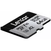 MicroSD-kortti Lexar 64 GB UHS-I luokka 3 SILVER PLUS
