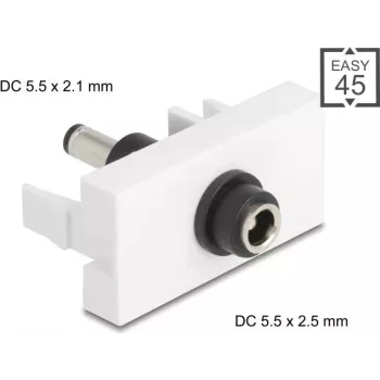 Liitäntä DELOCK Easy 45 -moduuli DC 5,5×2,5 mm - DC 5,5×2,1 mm, malli 90864