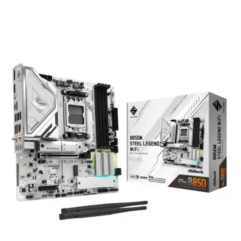 Emolevy ASRock B850M Steel Legend WiFi — AMD B850, kanta AM5, microATX, DDR5, 4 DIMM, Wi-Fi 7, 2.5Gb LAN