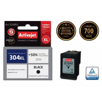 Activejet AH-304BRX muste (korvaa HP 304XL N9K08AE; Premium; 20 ml; musta)