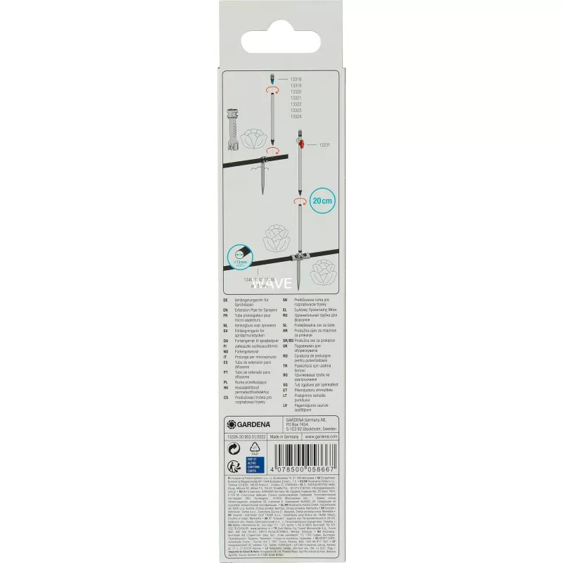 Kastelujärjestelmän osa Gardena 13326-20 muovi musta 200 mm 5 kpl