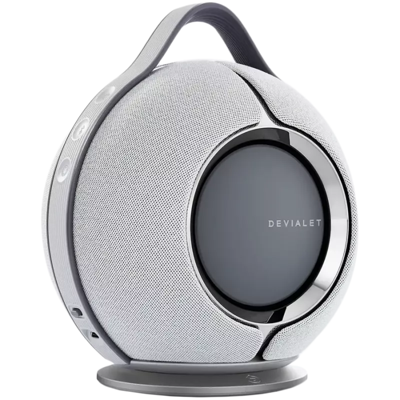 Devialet Mania vaaleanharmaa telakalla