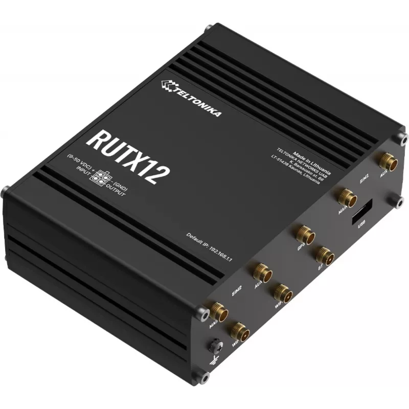 Teltonika RUTX12DUAL LTE CAT 6 teollisuusreititin