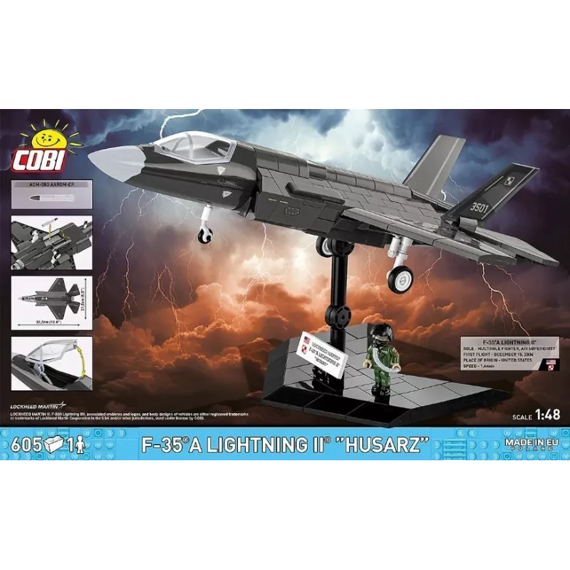 Rakennussarja Cobi F-35A Lightning II — 605 osaa, mittakaavamalli