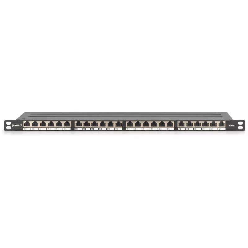 Kytkentäpaneeli Digitus CAT 6 Class E High Density suojattu musta