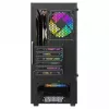 PC-kotelo SAVIO Noctis Flow RGB — Cube, ATX/Mini-ITX, 3x 120 mm etutuulettimet, karkaistu lasisivupaneeli, max. GPU 35 cm