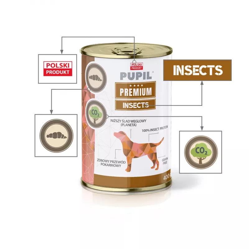 PUPIL Premium Insect - märkäruoka koirille - 400g