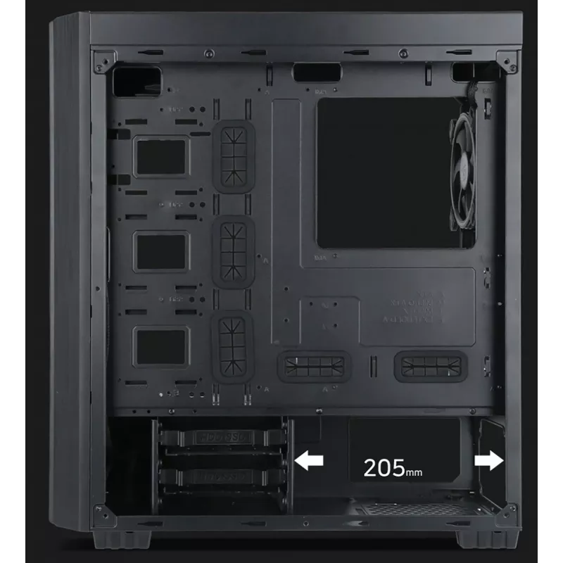 Gembird Fornax K500 ATX-tietokonekotelo, midi-torni, musta