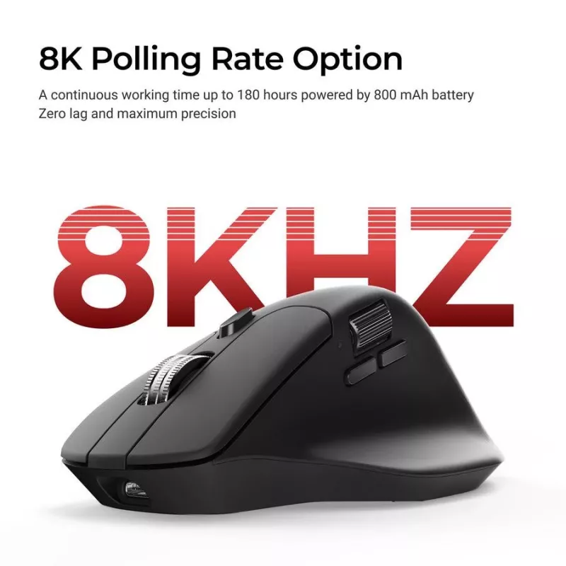 Hiiri Keychron M6 oikeakätinen yleismalli — optinen, RF-langaton + Bluetooth + USB-C, 30000 DPI, musta